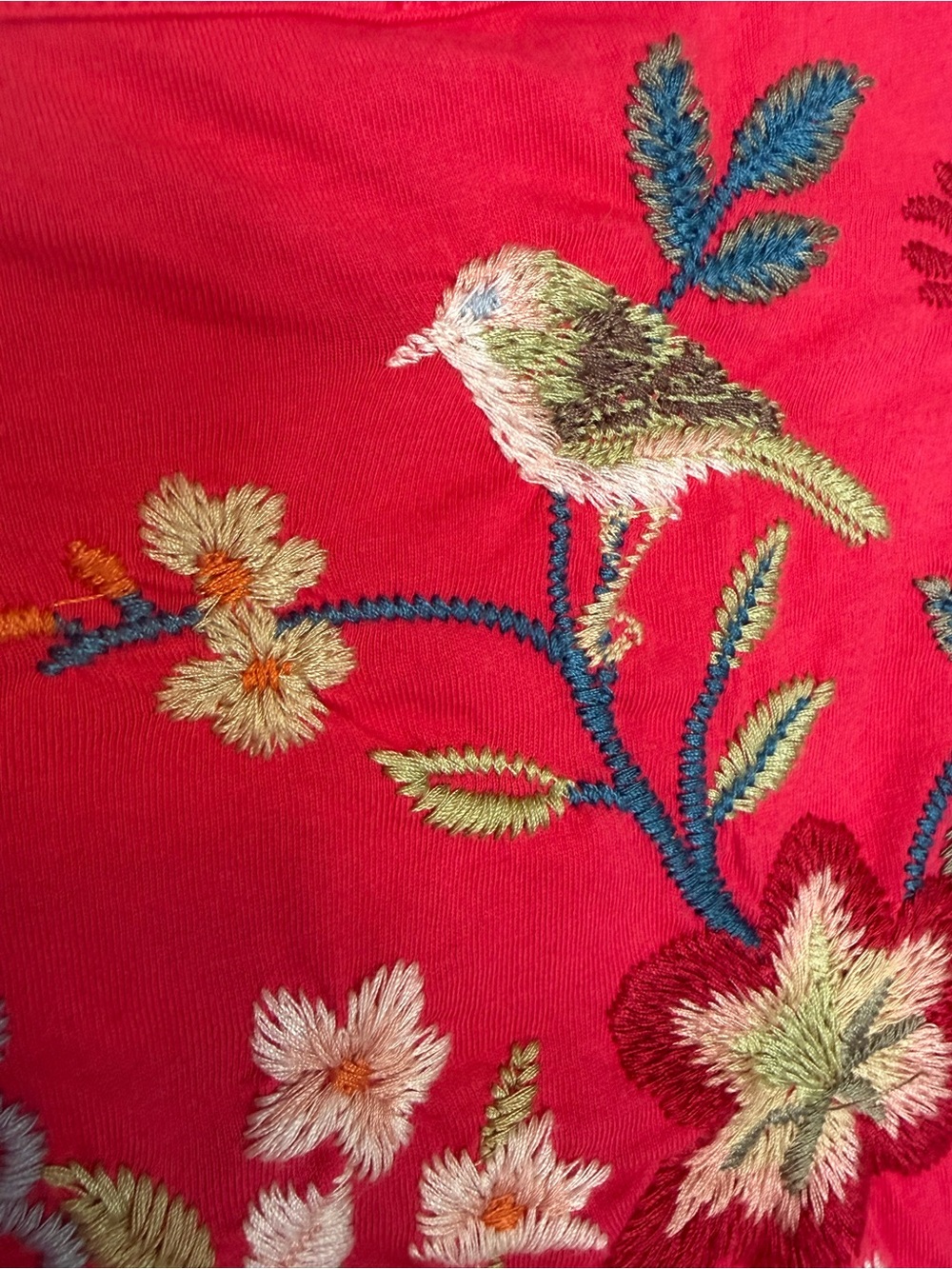 Johnny Was Ellia Fuchsia Embroidered Bird Floral Tunic Boho Cottagecore M - Picture 15 of 15